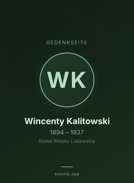 Gedenkportrait von Wincenty Kalitowski