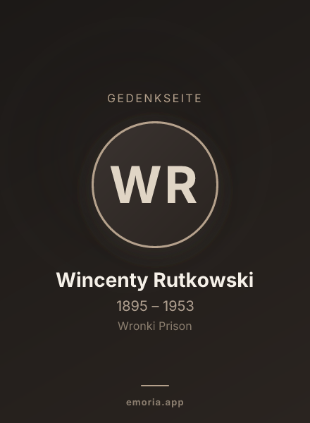 Gedenkportrait von Wincenty Rutkowski