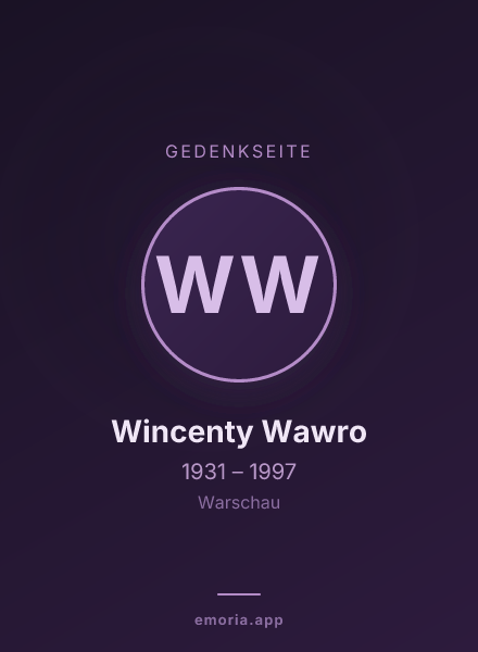 Gedenkportrait von Wincenty Wawro