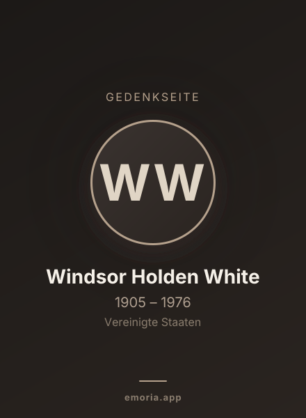 Gedenkportrait von Windsor Holden White