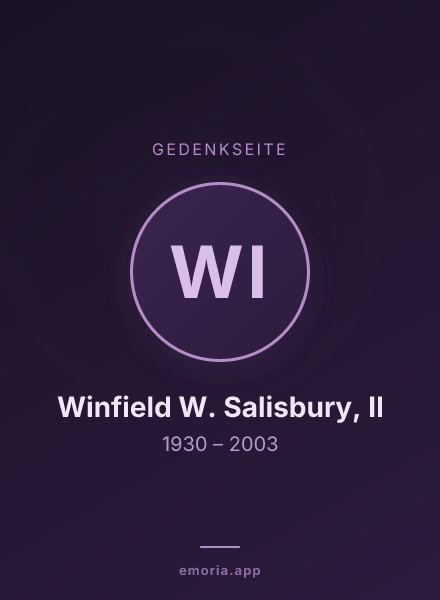 Gedenkportrait von Winfield W. Salisbury, II