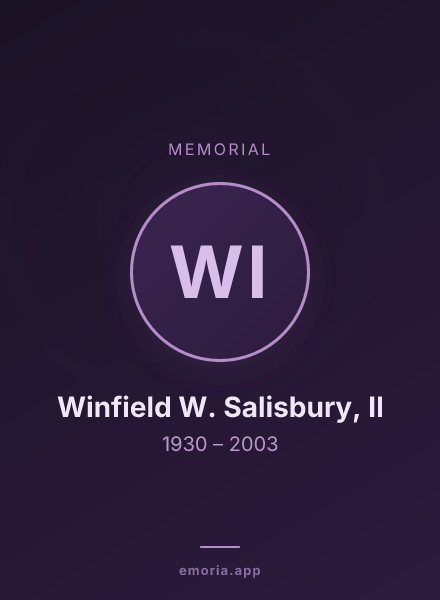 Memorial portrait of Winfield W. Salisbury, II