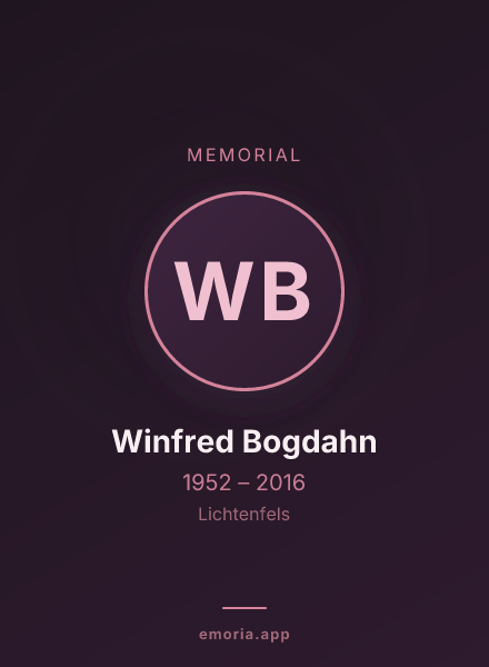 Memorial portrait of Winfred Bogdahn