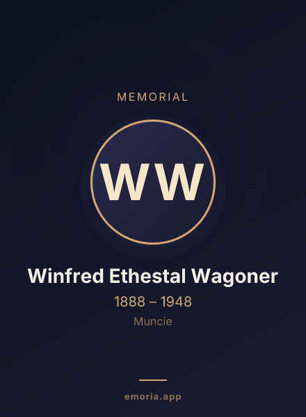 Memorial portrait of Winfred Ethestal Wagoner