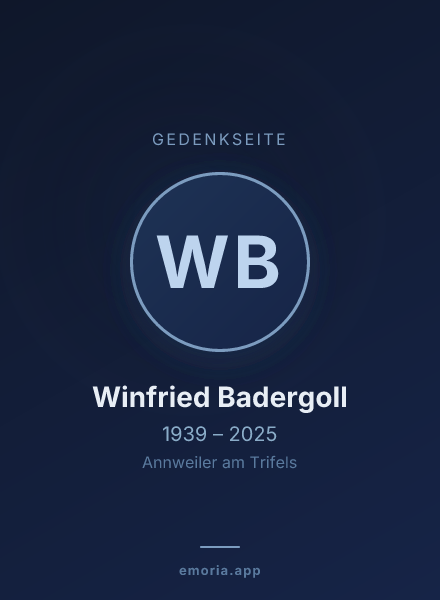 Gedenkportrait von Winfried Badergoll