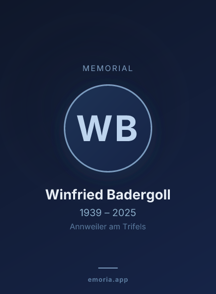 Memorial portrait of Winfried Badergoll