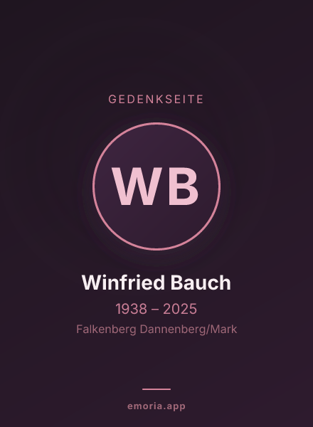 Gedenkportrait von Winfried Bauch