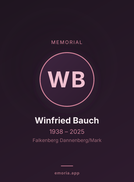 Memorial portrait of Winfried Bauch