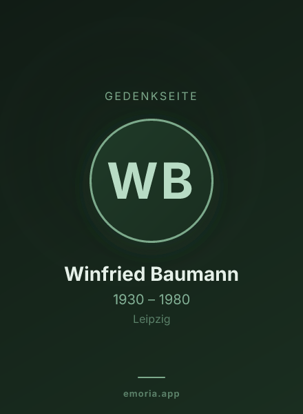 Gedenkportrait von Winfried Baumann