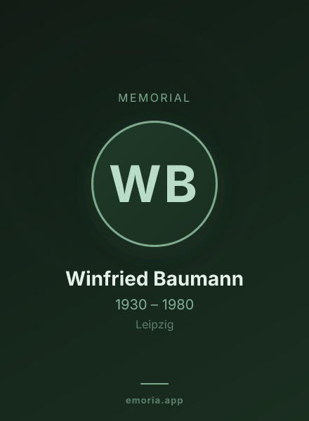 Memorial portrait of Winfried Baumann