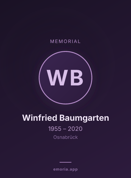 Memorial portrait of Winfried Baumgarten