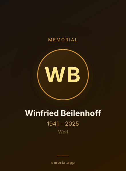 Memorial portrait of Winfried Beilenhoff