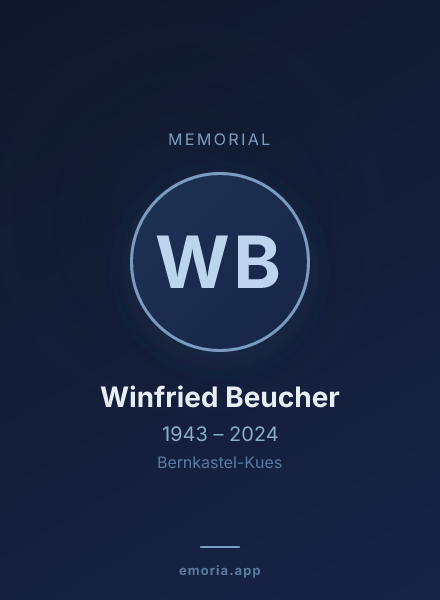 Memorial portrait of Winfried Beucher