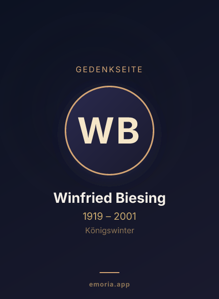 Gedenkportrait von Winfried Biesing