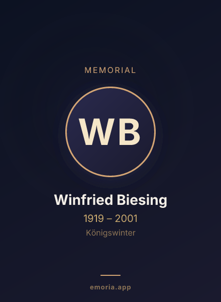 Memorial portrait of Winfried Biesing