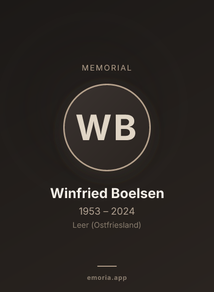 Memorial portrait of Winfried Boelsen