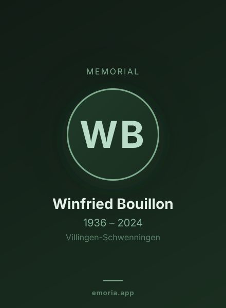 Memorial portrait of Winfried Bouillon