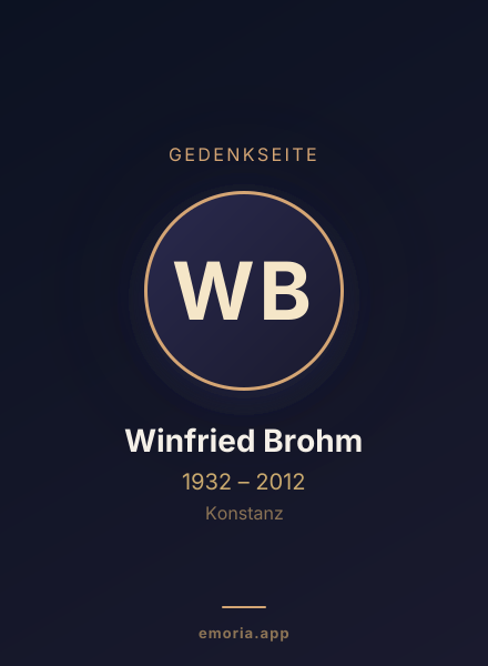 Gedenkportrait von Winfried Brohm