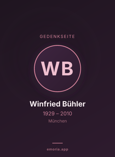 Gedenkportrait von Winfried Bühler