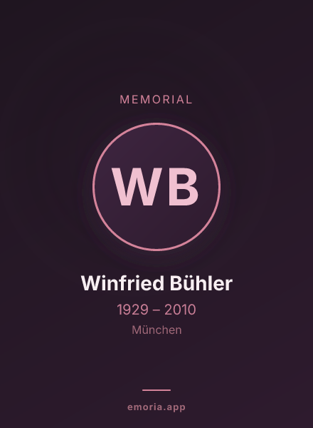 Memorial portrait of Winfried Bühler