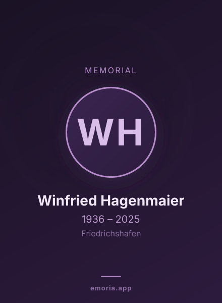 Memorial portrait of Winfried Hagenmaier