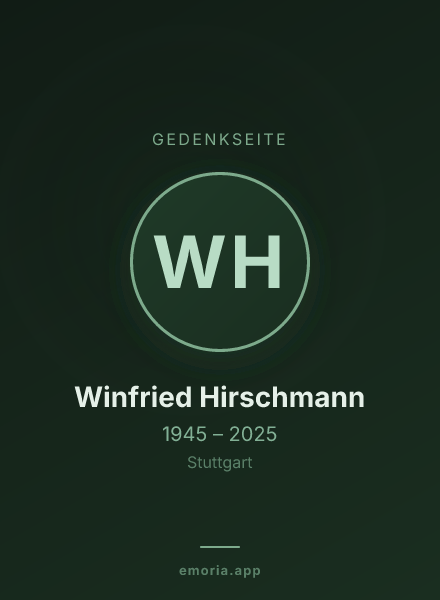 Gedenkportrait von Winfried Hirschmann