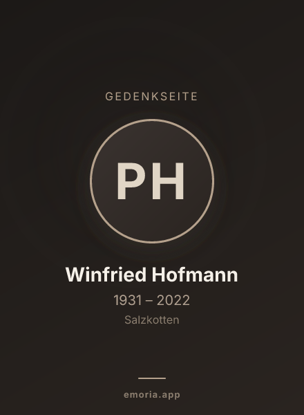 Gedenkportrait von Prof. Dr. Winfried Hofmann