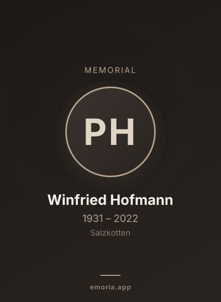 Memorial portrait of Prof. Dr. Winfried Hofmann