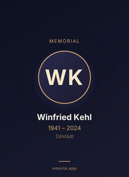 Memorial portrait of Winfried Kehl