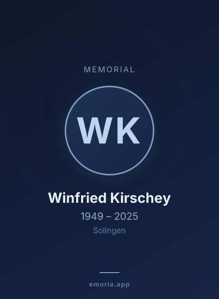 Memorial portrait of Winfried Kirschey