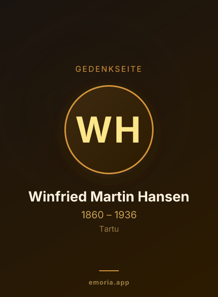 Gedenkportrait von Winfried Martin Hansen