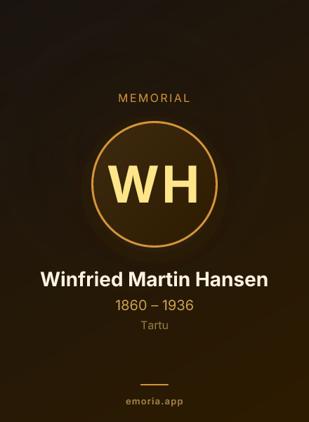 Memorial portrait of Winfried Martin Hansen