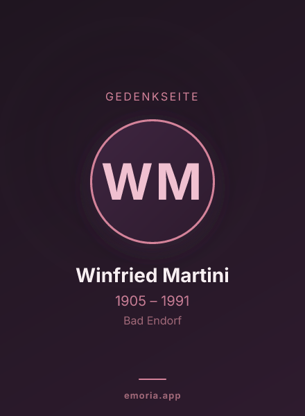 Gedenkportrait von Winfried Martini