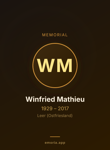 Memorial portrait of Winfried Mathieu