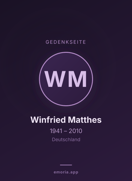 Gedenkportrait von Winfried Matthes