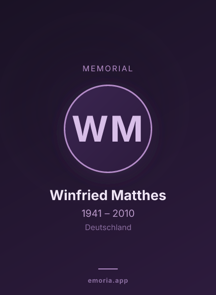 Memorial portrait of Winfried Matthes