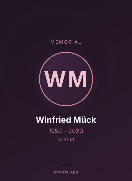 Memorial portrait of Winfried Mück