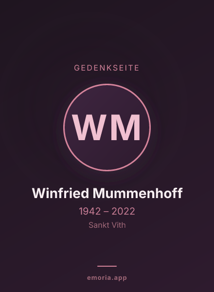 Gedenkportrait von Winfried Mummenhoff