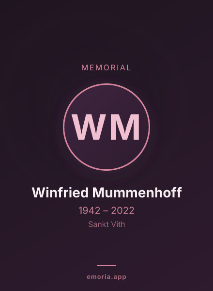 Memorial portrait of Winfried Mummenhoff