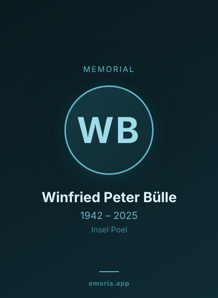 Memorial portrait of Winfried Peter Bülle