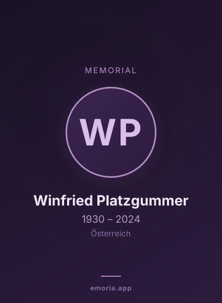 Memorial portrait of Winfried Platzgummer