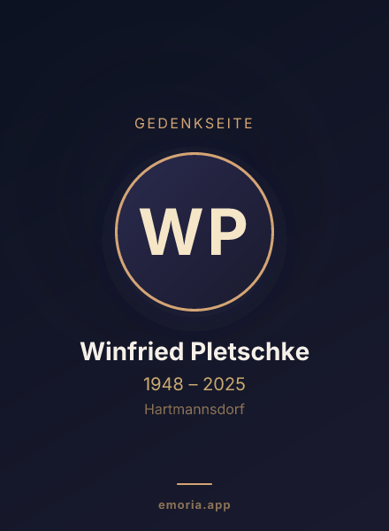 Gedenkportrait von Winfried Pletschke