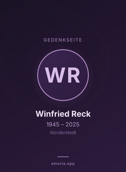 Gedenkportrait von Winfried Reck