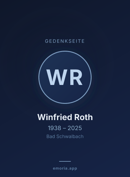Gedenkportrait von Winfried Roth