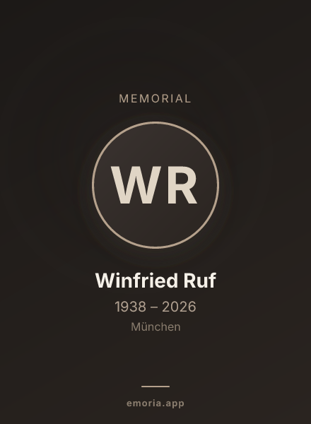 Memorial portrait of Winfried Ruf