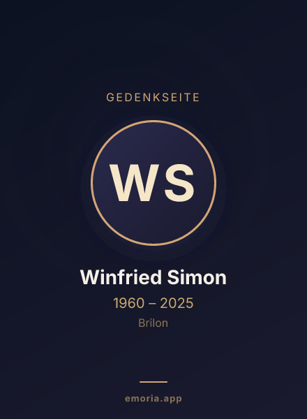 Gedenkportrait von Winfried Simon