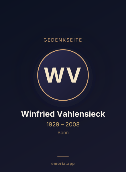 Gedenkportrait von Winfried Vahlensieck