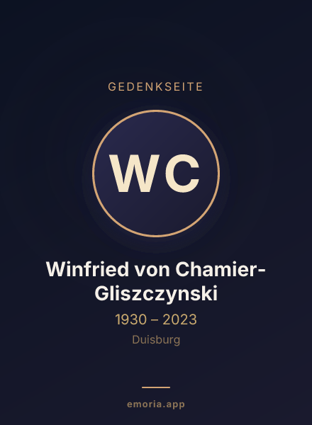 Gedenkportrait von Winfried von Chamier-Gliszczynski