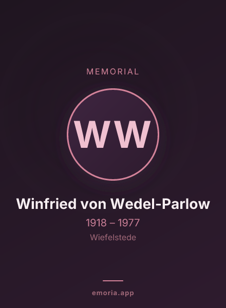 Memorial portrait of Winfried von Wedel-Parlow