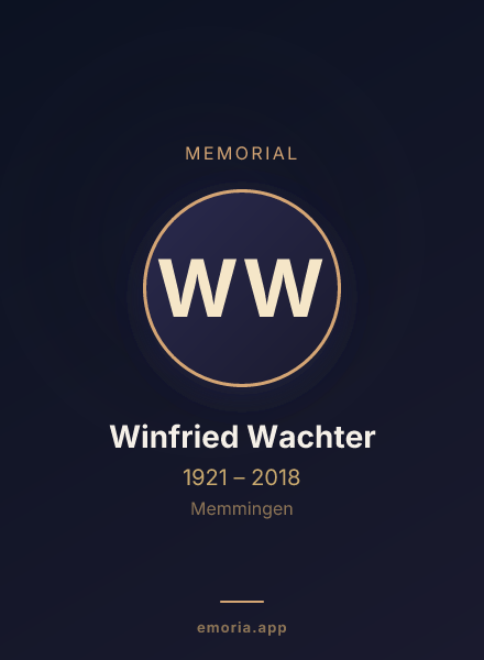 Memorial portrait of Winfried Wachter
